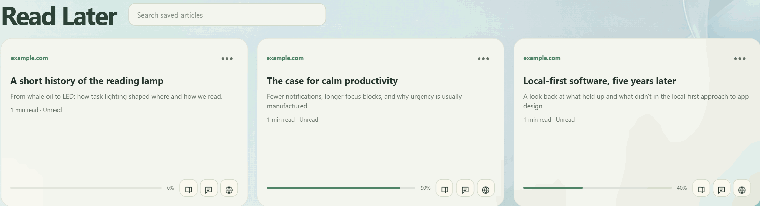 Filtering saved articles in Read Later